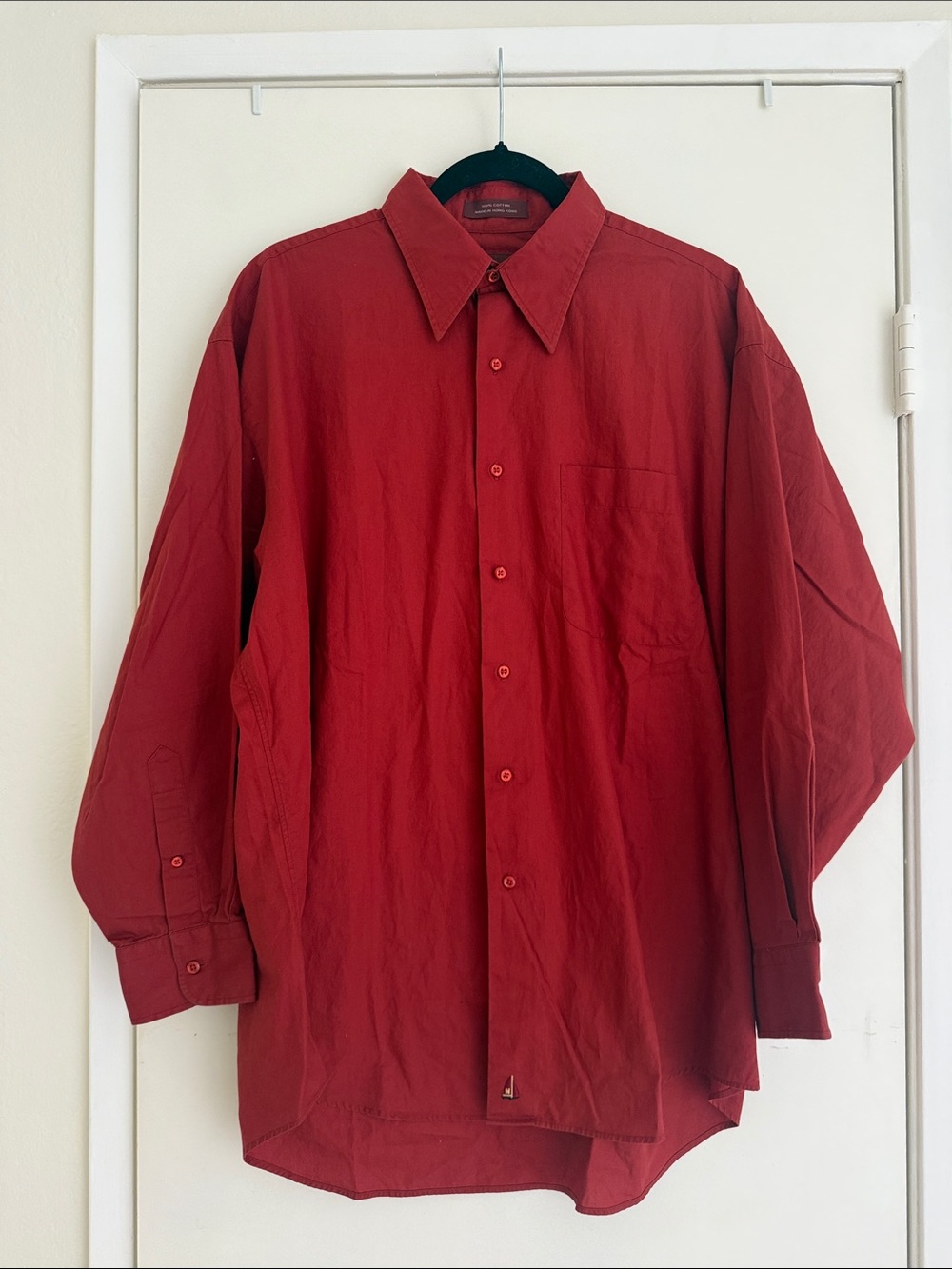 Nordstrom Deep Red Long-Sleeve Dress Men Shirt size 16 1/2 - 32